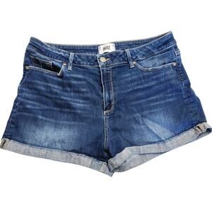 Paige Jimmy Jimmy Shorts Sz 32 XL Dark Wash Cuffed Jean Denim